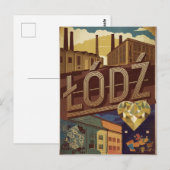 Lodz Polen vintage Briefkaart (Voorkant / Achterkant)