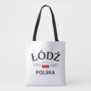 Lodz Polska (Polen) Poolse coördinaten Tote Bag