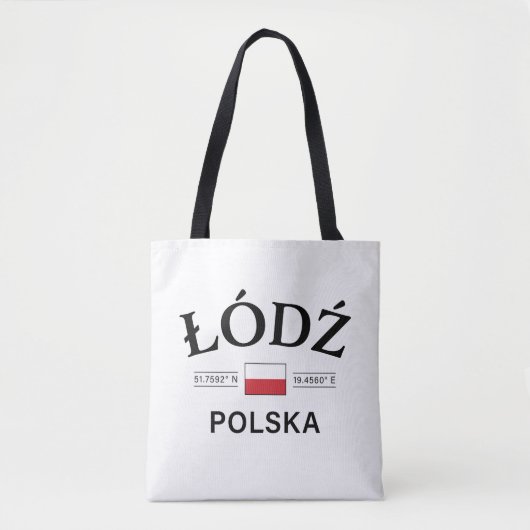 Lodz Polska (Polen) Poolse coördinaten Tote Bag (Voorkant)