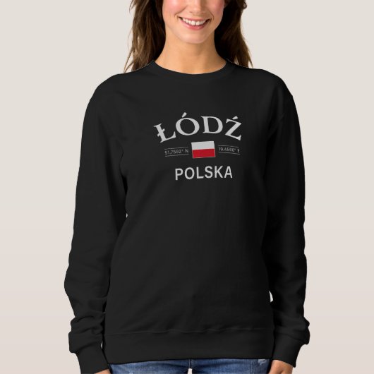 Lodz Polska Polen Poolse coördinaten Trui (Voorkant)