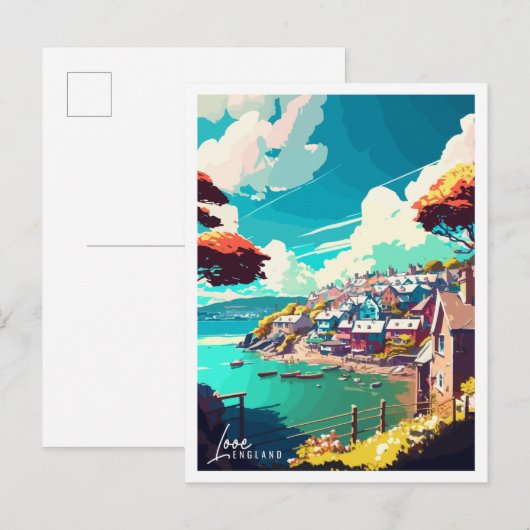 Loe Engeland vintage reisillustratie Briefkaart (Voorkant / Achterkant)