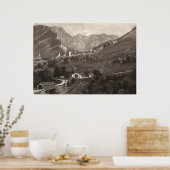 Loèche Zwitserland vanaf Antiek afdruk Poster (Keuken)