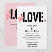 Loef in de roze zwarte tweeslachtige uitnodiging v (Voorkant / Achterkant)