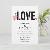 Loef in de roze zwarte tweeslachtige uitnodiging v (Staand voorkant)