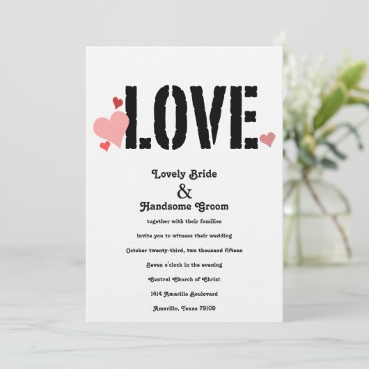 Loef in de roze zwarte tweeslachtige uitnodiging v (Staand voorkant)