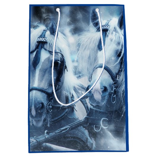 LOef-paardenteam Winterrijden FotoKerstmis Medium Cadeauzakje (Voorkant)