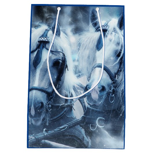 LOef-paardenteam Winterrijden FotoKerstmis Medium Cadeauzakje (Achterkant)