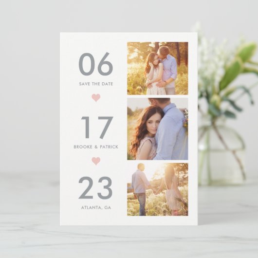 Loefdatum EDITABLE KLEUR slaat de datumkaart op Bedankkaart (Staand voorkant)