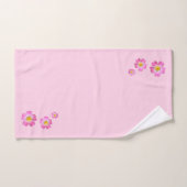 Loefroze bloemen op lichtroze bad handdoek (Handdoek)