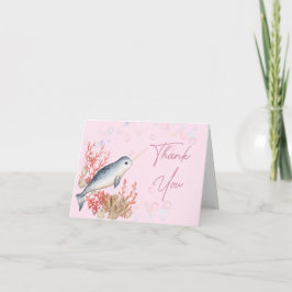 Loefse baby Narwhal-seizoenen Bedankkaart