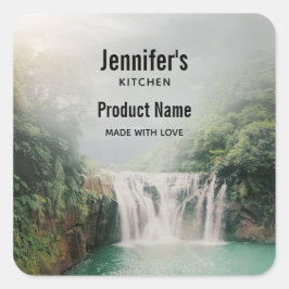 Loefwaterval in de bergen Forest Kitchen Vierkante Sticker