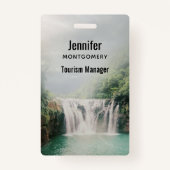 Loefwaterval in een bergbos badge (Voorkant)