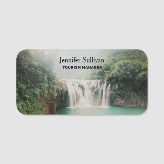 Loefwaterval in een bergbos naamplaatje (Voorkant)