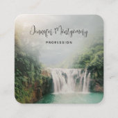 Loefwaterval in een bergbos vierkante visitekaartje (Voorkant)