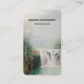 Loefwaterval in een bergbos visitekaartje (Voorkant)