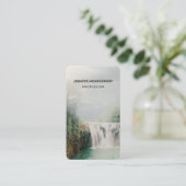 Loefwaterval in een bergbos visitekaartje (Staand voorkant)