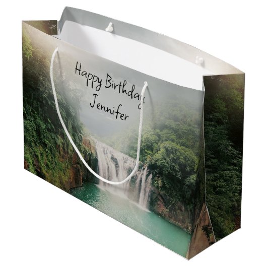 Loefwaterval in het gebergte Birthday Groot Cadeauzakje (Achterkant Gekanteld)