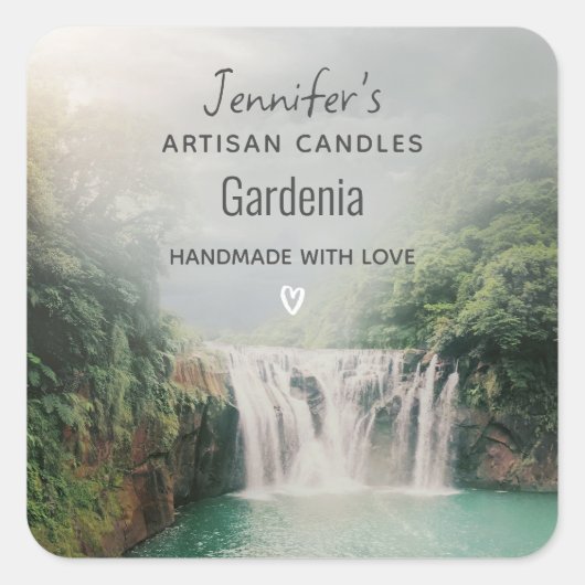 Loefwaterval in het gebergte Candle Biz Vierkante Sticker (Voorkant)