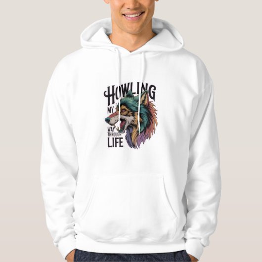 Loeiend Door Het Leven Wolf Hoodie (Voorkant)