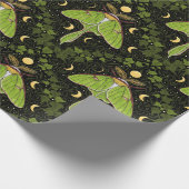 Loenmot, maanfasen en klimopdamast 2 cadeaupapier (Hoek)