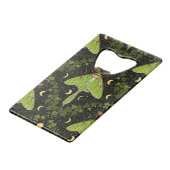 Loenmot, maanfasen en klimopdamast 2 creditkaart flessenopener (Achterkant Gekanteld)