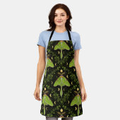 Loenmot, maanfasen en klimopdamast 2 schort (Gedragen)