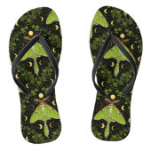 Loenmot, maanfasen en klimopdamast 2 teenslippers (Voetbed)