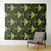 Loenmot, maanfasen en klimopdamast 2 wandkleed (In Situ (horizontaal))