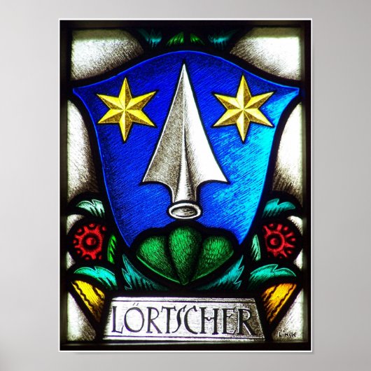 Loertscher Family Crest Poster (Voorkant)