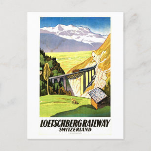  Loetschberg Railway Travel Poster Briefkaart