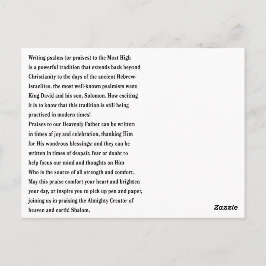 Lof # 125 briefkaart (Achterkant)