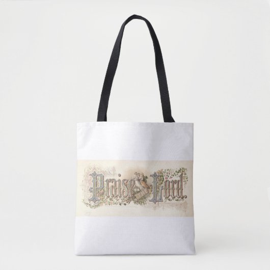"Lof de Heer"  Christelijke kunst gedempt Toon Tote Bag (Voorkant)