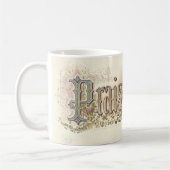 "Lof de Heer"  Christelijke Kunst gedempte toon Koffiemok (Links)