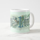 "Lof de Heer"  Christelijke Kunst mint groen Grote Koffiekop (Voorkant rechts)