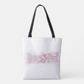 "Lof de Heer" Pastel Roze & Groen Tote Bag (Achterkant)