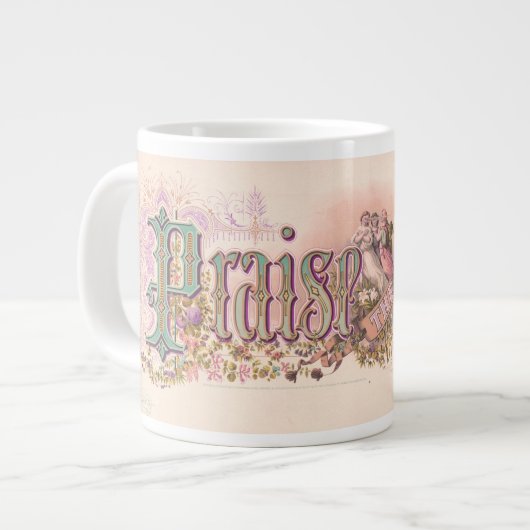 "Lof de Heer"  pastels Grote Koffiekop (Links)