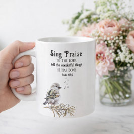Lof de Heer Psalm 105:2 Vogel Schriftuur Koffiemok