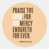 Lof de Heer - Thanksgiving Dag Feest - Ronde Sticker (Voorkant)