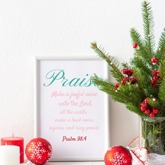 Lof en Blijdschap Psalm 98:4 Feestdagenkaart