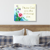 Lof God bloemendoek Canvas Afdruk (Insitu (Slaapkamer))
