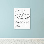 Lof God van wie alle zegeningen vloeien canvas kun (Insitu (Houten vloer))