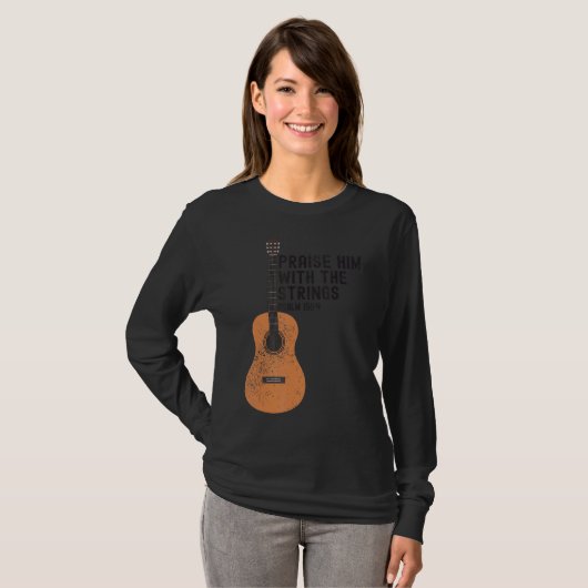 Lof hem met de strijkers Psalm 1504 basgitaar T-shirt (Voorkant volledig)