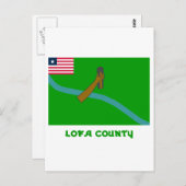Lofa County vlag met naam Briefkaart (Voorkant / Achterkant)