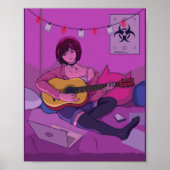 Lofi Anime Art Speling Guitar Poster (Voorkant)