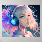 LoFi Anime Girl Art Poster (Voorkant)