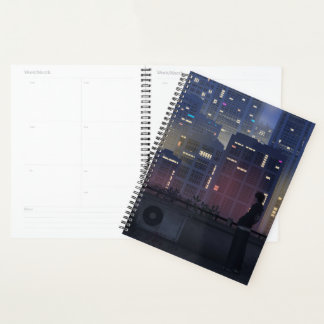Lofi Anime Stadssilhouet Dagelijkse Planner - Esth