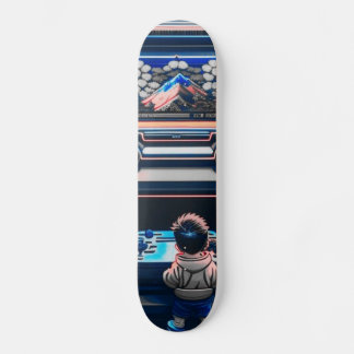 【lofi-art】和風 ビンテージ レトロ ネオ浮世絵盆栽アート：サイバーパンク スケートボード persoonlijk skateboard