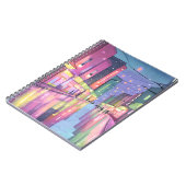 Lofi City Night Lights | kleurrijke Waterverf Notitieboek (Linkerzijde)