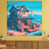 Lofi Dreams aan zee Canvas Afdruk (Insitu (Woonkamer))