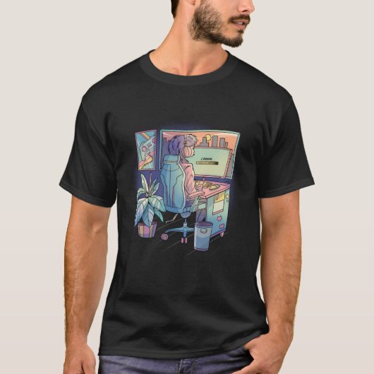 Lofi Gamer Speler T-shirt (Voorkant)